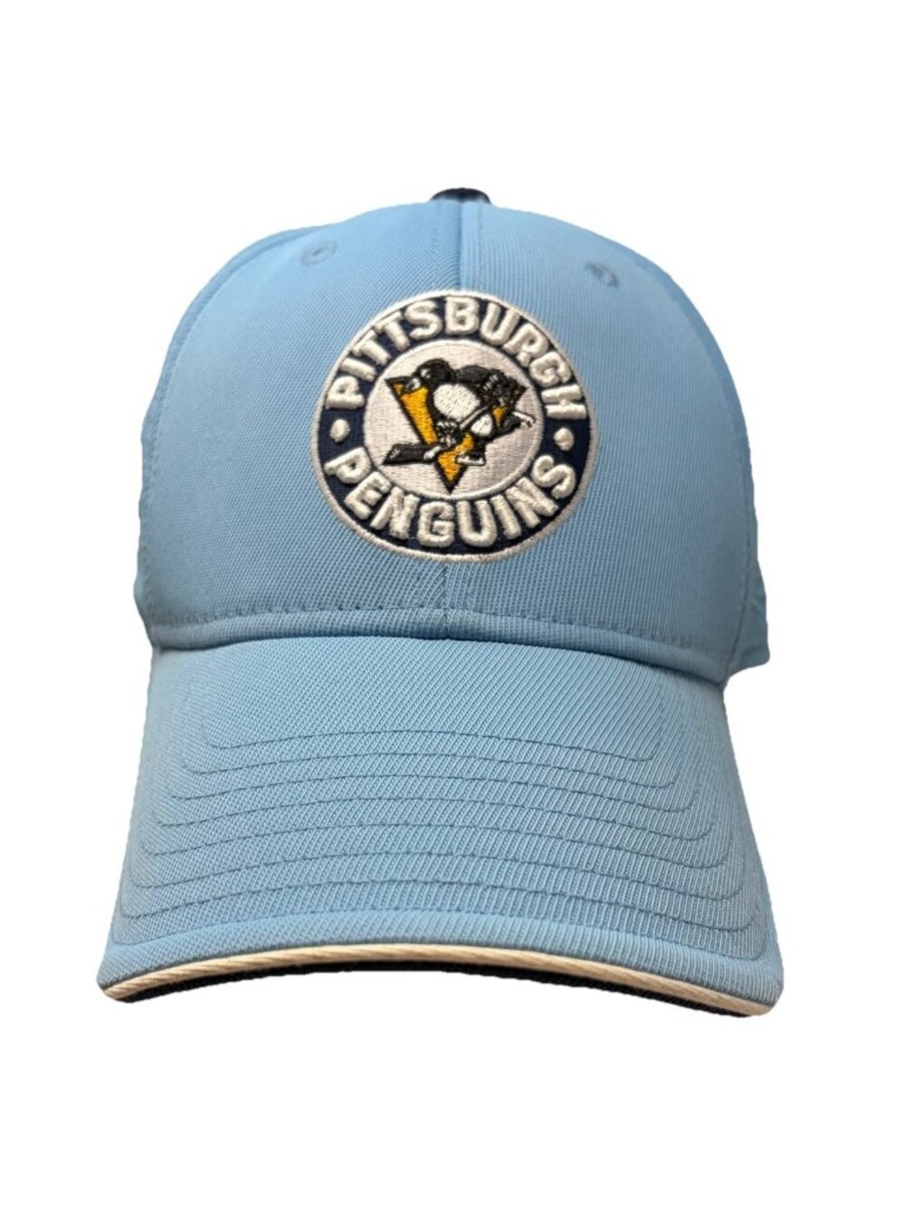 Pittsburgh Penguins Reebok Fitted Hat Cap 2009 Winter Classic Powder Blue Retro